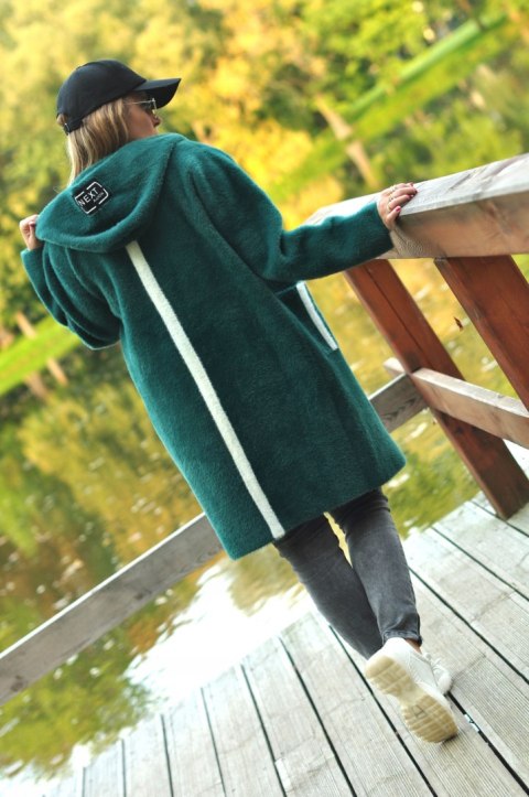 PŁASZCZ Z ALPAKI Z KAPTUREM sportowy CAMEL onesize