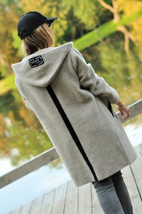 PŁASZCZ Z ALPAKI Z KAPTUREM sportowy CAMEL onesize