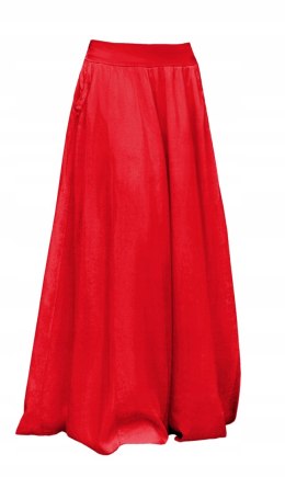 Długa rozkloszowana spódnica styl BOHO czerwona