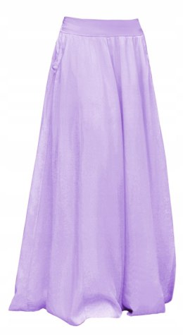 Długa spódnica na lato z paskiem w stylu BOHO pasek w kolorze lila