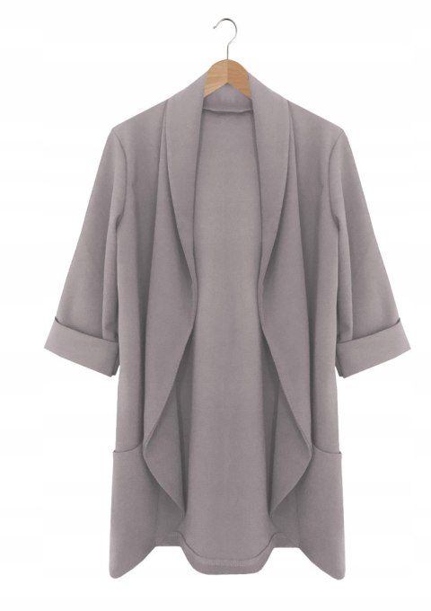 Żakiet damski Narzutka rozmiar PLUS SIZE Polski Producent kolor beżowy 4XL Żakiet damski Narzutka rozmiar PLUS SIZE Polski Producent kolor beżowy 4XL