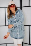 KURTKA DAMSKA JEANS PARKA z KAPTUREM P.O.P. Seven dekatyzowana na suwak XL