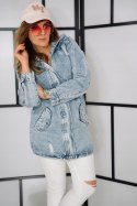 KURTKA DAMSKA JEANS PARKA z KAPTUREM P.O.P. Seven dekatyzowana na suwak XL