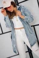 KURTKA DAMSKA JEANS PARKA z KAPTUREM P.O.P. Seven dekatyzowana na suwak XL
