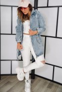 KURTKA DAMSKA JEANS PARKA z KAPTUREM P.O.P. Seven dekatyzowana na suwak XL