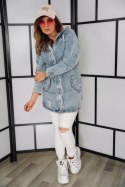 KURTKA DAMSKA JEANS PARKA z KAPTUREM P.O.P. Seven dekatyzowana na suwak XL