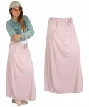 DŁUGA SPÓDNICA DAMSKA DRESOWA MAXI model KLARA z kieszeniami UNI BLADY RÓŻ