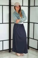 DŁUGA SPÓDNICA DRESOWA DAMSKA model KLARA z kieszeniami UNIWERSALNA SZARA