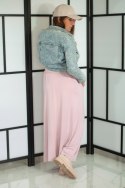 DŁUGA SPÓDNICA DRESOWA DAMSKA model KLARA z kieszeniami UNIWERSALNA SZARA