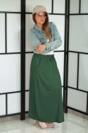 DŁUGA SPÓDNICA DRESOWA DAMSKA model KLARA z kieszeniami UNIWERSALNA SZARA
