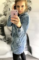 Kurtka damska jeans wiosenna na zamek PARKA model SPOT z KAPTUREM rozmiar M