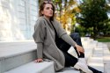 Sweter rozpinany damski WEŁNA ALPAKI butelka Cardigan BRASCA swetry damskie