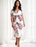 Elegancka DAMSKA sukienka PLUS SIZE w kwiaty GIORGIA Ślub Komunia Chrzciny
