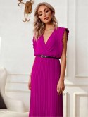 Elegancka Sukienka damska model BETTY z ozdobną falbaną na Wesela Chrzciny