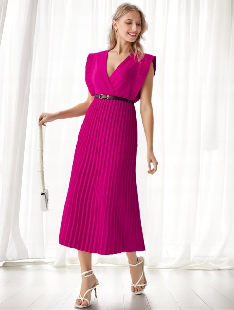 Elegancka Sukienka damska model BETTY z ozdobną falbaną na Wesela Chrzciny Elegancka Sukienka damska model BETTY z ozdobną falbaną na Wesela Chrzciny