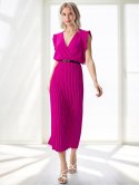 Elegancka Sukienka damska model BETTY z ozdobną falbaną na Wesela Chrzciny