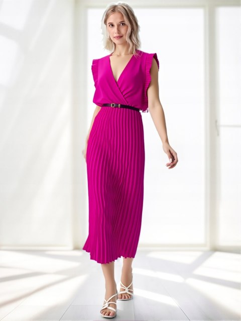Elegancka Sukienka damska model BETTY z ozdobną falbaną na Wesela Chrzciny Elegancka Sukienka damska model BETTY z ozdobną falbaną na Wesela Chrzciny