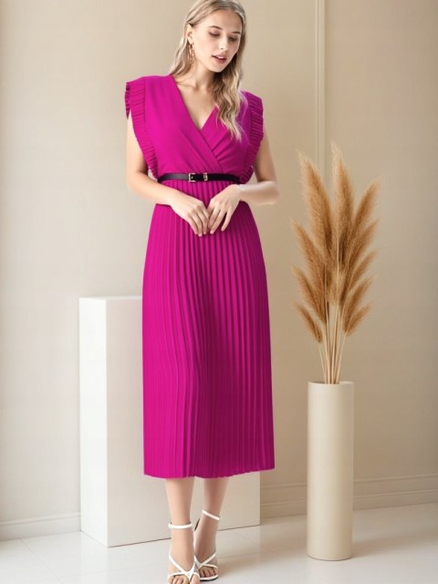 Elegancka Sukienka damska model BETTY z ozdobną falbaną na Wesela Chrzciny Elegancka Sukienka damska model BETTY z ozdobną falbaną na Wesela Chrzciny