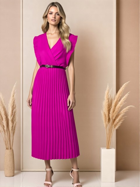 Elegancka Sukienka damska model BETTY z ozdobną falbaną na Wesela Chrzciny Elegancka Sukienka damska model BETTY z ozdobną falbaną na Wesela Chrzciny