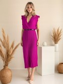 Elegancka Sukienka damska model BETTY z ozdobną falbaną na Wesela Chrzciny