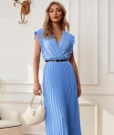 Elegancka Sukienka damska model BETTY z ozdobną falbaną na Wesela Chrzciny