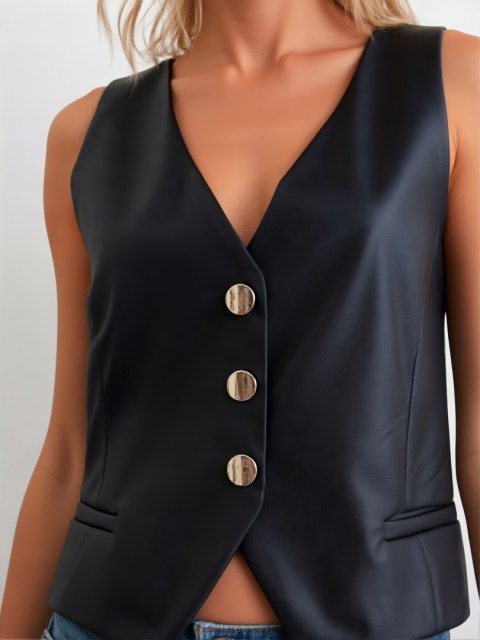 KAMIZELKA DAMSKA RAMONESKA VITTORIA EKO SKÓRA CZARNY M