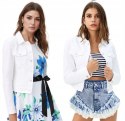 Kurtka damska jeans BIAŁA KATANA na guziki Miss Sisi z kieszeniami XL