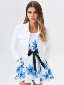 Kurtka damska jeans BIAŁA KATANA na guziki Miss Sisi z kieszeniami XL