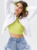 Kurtka damska jeans BIAŁA KATANA na guziki Miss Sisi z kieszeniami XL