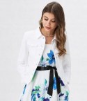 Kurtka damska jeans BIAŁA KATANA na guziki Miss Sisi z kieszeniami XL