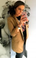 MARYNARKA DAMSKA WŁOSKA dłuższy model WYSZCZUPLA podszewka FUKSJA 2XL/3XL