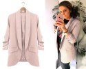 MARYNARKA DAMSKA WŁOSKA dłuższy model WYSZCZUPLA podszewka FUKSJA 4XL/5XL