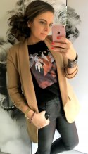 MARYNARKA DAMSKA WŁOSKA dłuższy model WYSZCZUPLA podszewka FUKSJA 4XL/5XL