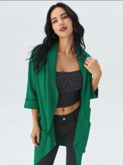 Marynarka damska żakiet NARZUTKA elegancka model MIA damska BUTELKOWA Marynarka damska żakiet NARZUTKA elegancka model MIA damska BUTELKOWA