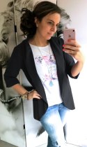 Marynarka damska żakiet NARZUTKA elegancka model MIA damska CZARNA