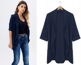 Marynarka damska żakiet NARZUTKA elegancka model MIA damska GRANATOWA