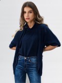 Marynarka damska żakiet NARZUTKA elegancka model MIA damska GRANATOWA