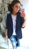 Marynarka damska żakiet NARZUTKA elegancka model MIA damska GRANATOWA