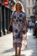 Sukienka damska PLUS SIZE Kwiatowy Wzór JESSICA wesele komunia chrzciny
