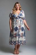 Sukienka damska PLUS SIZE Kwiatowy Wzór JESSICA wesele komunia chrzciny