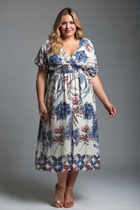 Sukienka damska PLUS SIZE Kwiatowy Wzór JESSICA wesele komunia chrzciny Sukienka damska PLUS SIZE Kwiatowy Wzór JESSICA wesele komunia chrzciny