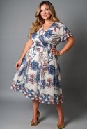 Sukienka damska PLUS SIZE Kwiatowy Wzór JESSICA wesele komunia chrzciny
