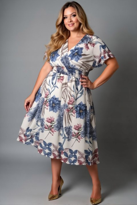 Sukienka damska PLUS SIZE Kwiatowy Wzór JESSICA wesele komunia chrzciny Sukienka damska PLUS SIZE Kwiatowy Wzór JESSICA wesele komunia chrzciny