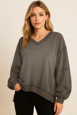 Bluza damska OVERSIZE HIT sezonu khaki - cienka bawełna