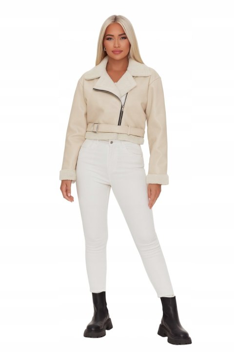 Elegancka kurtka damska z włosiem KRÓTKI FASON na jesień/zimę M-XL