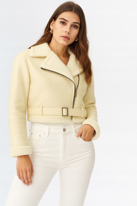 Elegancka kurtka damska z włosiem KRÓTKI FASON na jesień/zimę M-XL