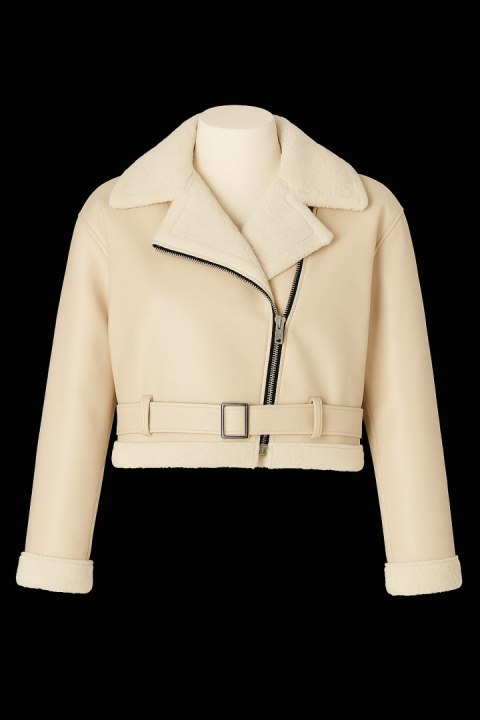 Elegancka kurtka damska z włosiem KRÓTKI FASON na jesień/zimę M-XL