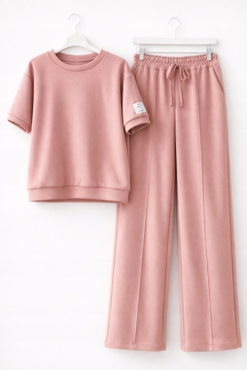 Komplet dresowy damski ONE SIZE – szerokie spodnie, luźna bluzka