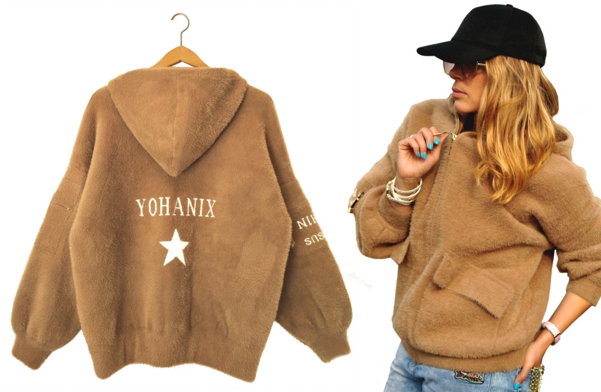 KURTKA ALPAKA z kapturem YOHANIX oversize CAMEL KURTKA ALPAKA z kapturem YOHANIX oversize CAMEL