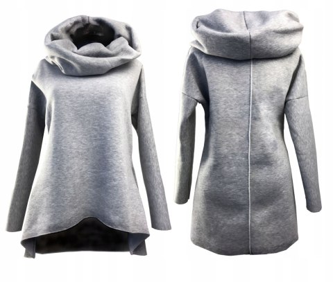 MIĘSISTA bluza WYWIJANY KOŁNIERZ szara MIĘSISTA bluza WYWIJANY KOŁNIERZ szara